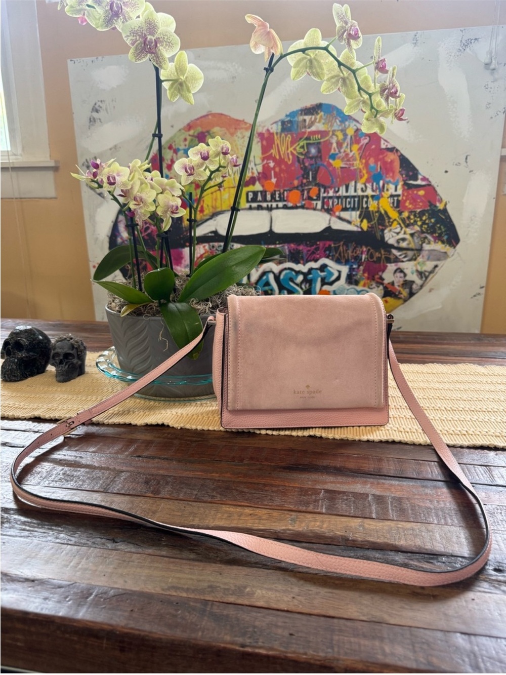 kate spade Pink Suede Crossbody Bag